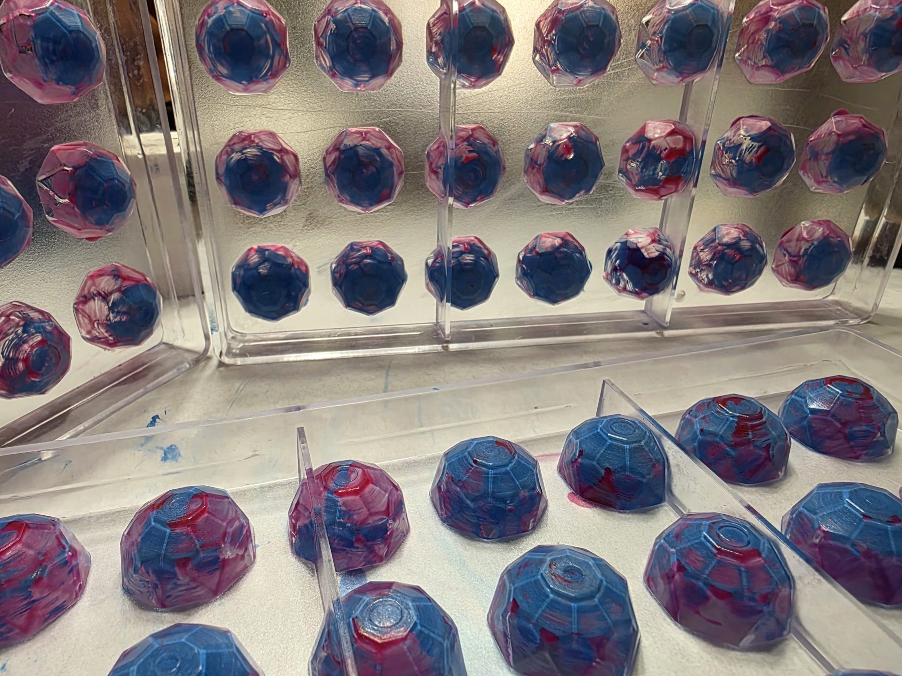 Handcrafted bonbons in molds